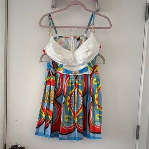 2-piece SHEIN Multicolor Patterned Dress with White Top